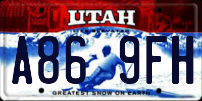 UT license plate A869FH