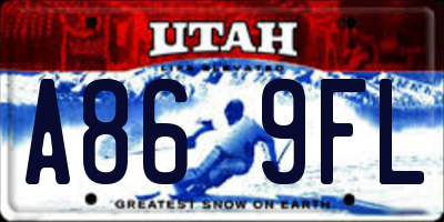 UT license plate A869FL