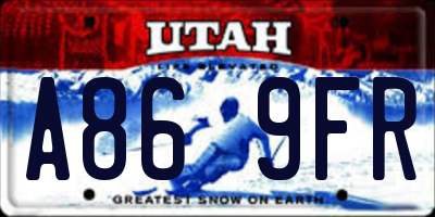 UT license plate A869FR
