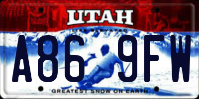 UT license plate A869FW