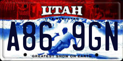 UT license plate A869GN