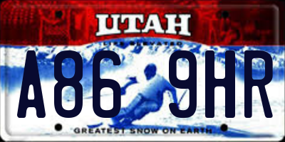 UT license plate A869HR