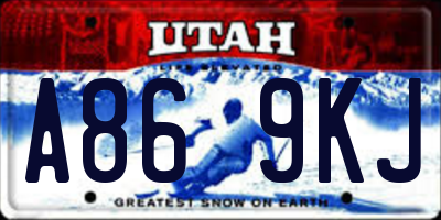 UT license plate A869KJ