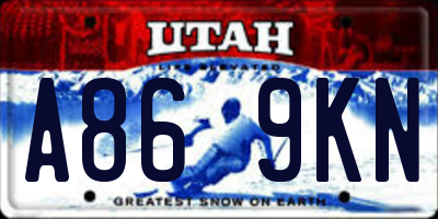 UT license plate A869KN