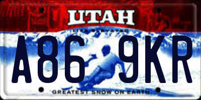 UT license plate A869KR