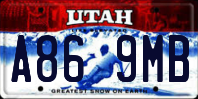 UT license plate A869MB
