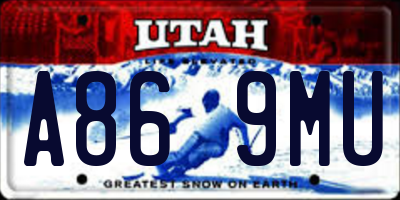 UT license plate A869MU