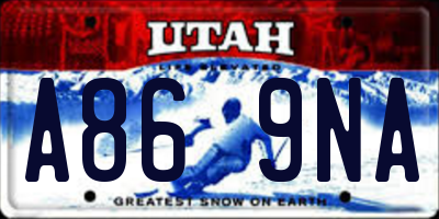 UT license plate A869NA