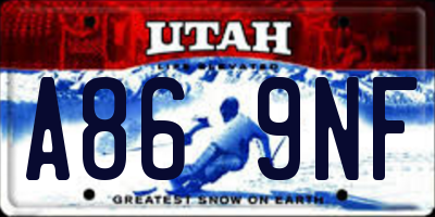 UT license plate A869NF