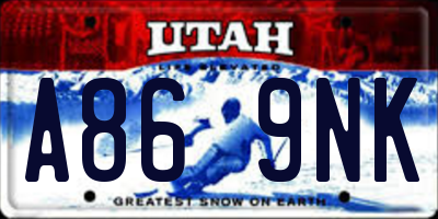 UT license plate A869NK