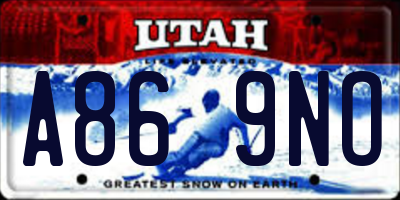 UT license plate A869NO