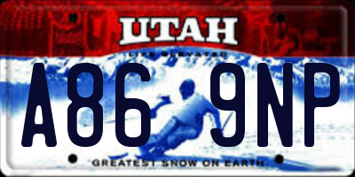 UT license plate A869NP