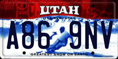 UT license plate A869NV