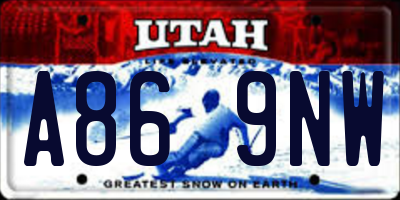 UT license plate A869NW