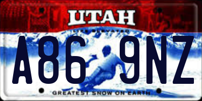 UT license plate A869NZ