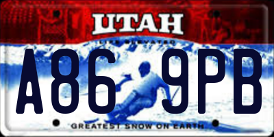UT license plate A869PB