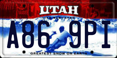 UT license plate A869PI