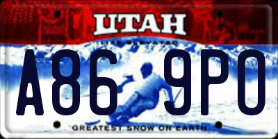 UT license plate A869PO
