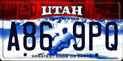 UT license plate A869PQ