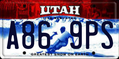 UT license plate A869PS