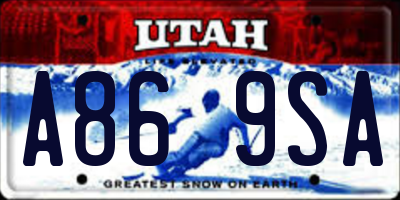 UT license plate A869SA