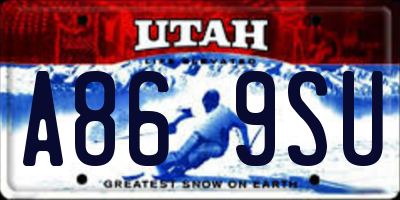 UT license plate A869SU