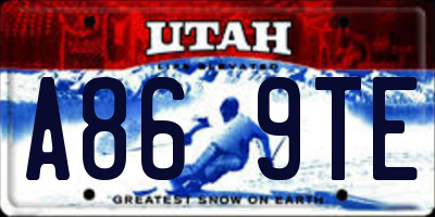 UT license plate A869TE
