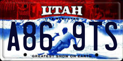 UT license plate A869TS