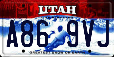 UT license plate A869VJ
