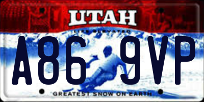 UT license plate A869VP