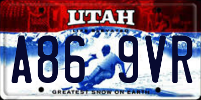 UT license plate A869VR