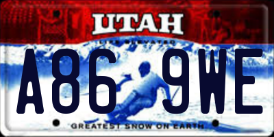 UT license plate A869WE