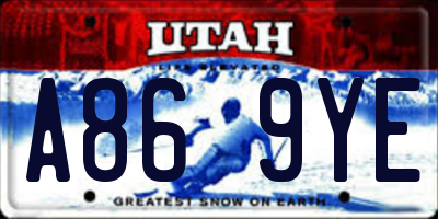 UT license plate A869YE