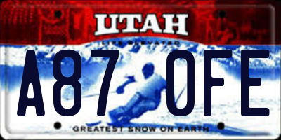 UT license plate A870FE