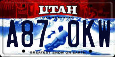 UT license plate A870KW