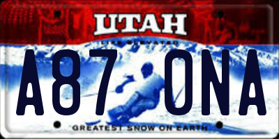 UT license plate A870NA