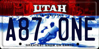UT license plate A870NE