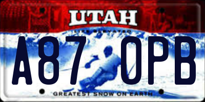 UT license plate A870PB