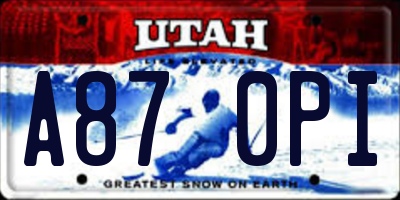 UT license plate A870PI