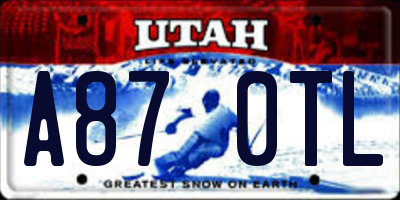 UT license plate A870TL