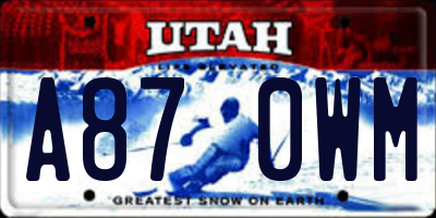 UT license plate A870WM