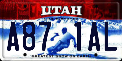 UT license plate A871AL