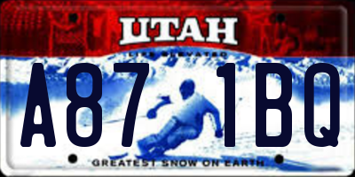 UT license plate A871BQ