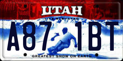 UT license plate A871BT