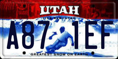 UT license plate A871EF
