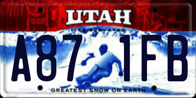 UT license plate A871FB
