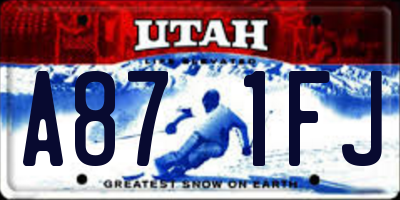 UT license plate A871FJ