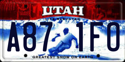 UT license plate A871FO
