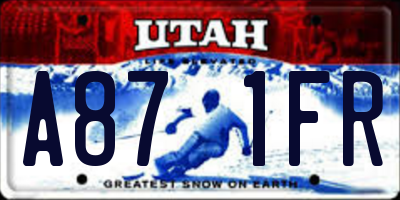 UT license plate A871FR