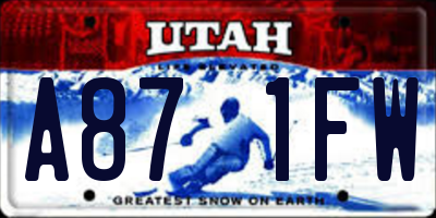 UT license plate A871FW